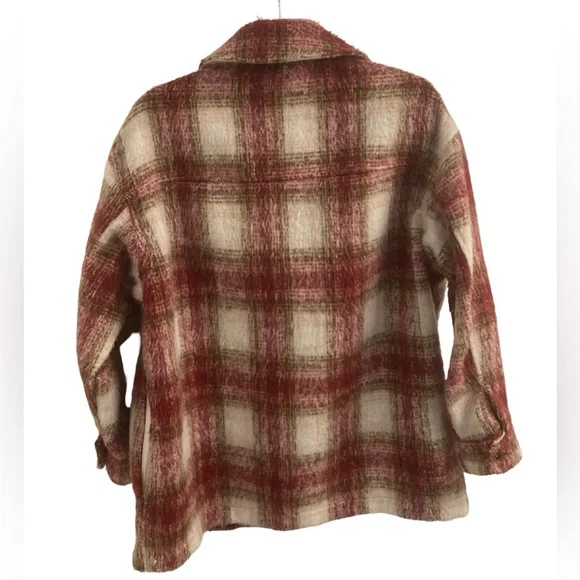 Zara Oversized Plaid Fuzzy Shacket Size XS - Picture 5 of 14